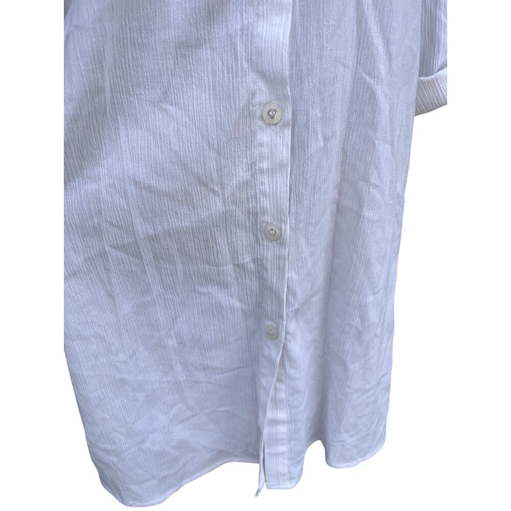 Elegant The Tog Shop White Linen Mandarin Dress Small - Picture 4 of 12